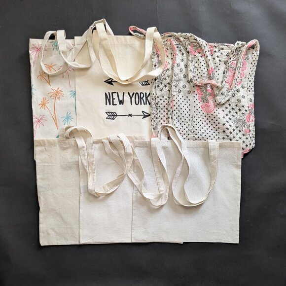 Bundle of 7 Reusable Shopping Tote Bag - Picture 1 of 11